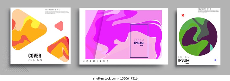 Modern abstract covers set. Cool gradient shapes composition, vector covers design.