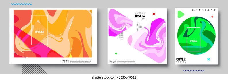 Modern abstract covers set. Cool gradient shapes composition, vector covers design.