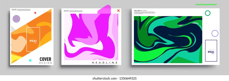 Modern abstract covers set. Cool gradient shapes composition, vector covers design.