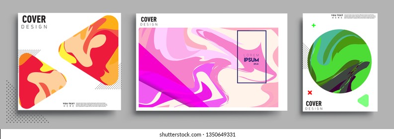 Modern abstract covers set. Cool gradient shapes composition, vector covers design.