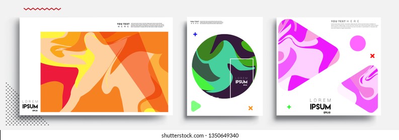 Modern abstract covers set. Cool gradient shapes composition, vector covers design.
