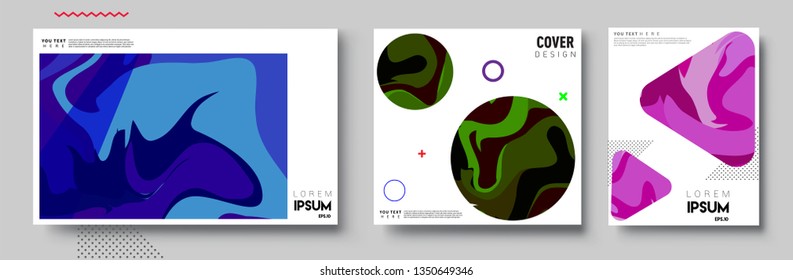 Modern abstract covers set. Cool gradient shapes composition, vector covers design.