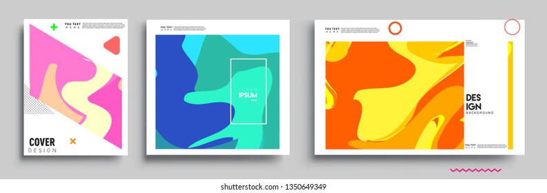 Modern abstract covers set. Cool gradient shapes composition, vector covers design.