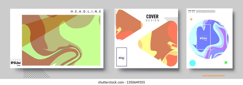 Modern abstract covers set. Cool gradient shapes composition, vector covers design.