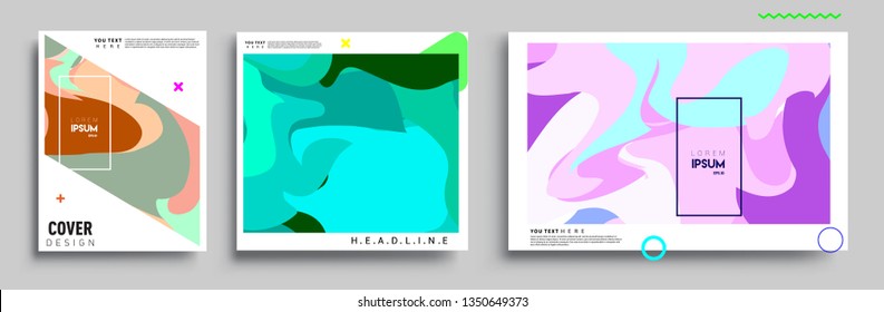 Modern abstract covers set. Cool gradient shapes composition, vector covers design.