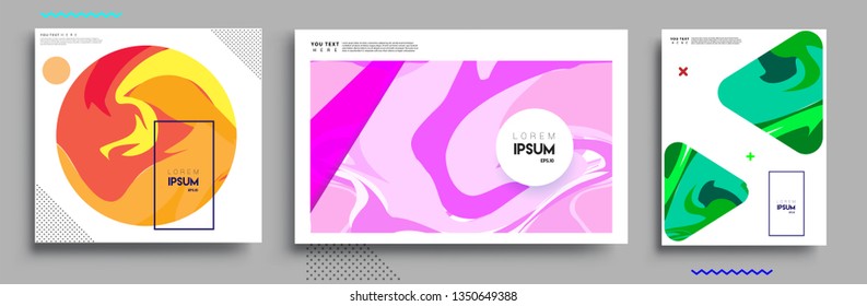 Modern abstract covers set. Cool gradient shapes composition, vector covers design.