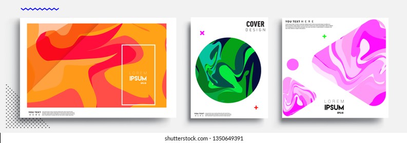 Modern abstract covers set. Cool gradient shapes composition, vector covers design.