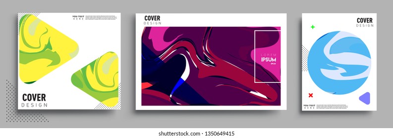 Modern abstract covers set. Cool gradient shapes composition, vector covers design.