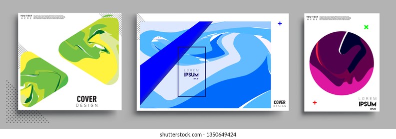 Modern abstract covers set. Cool gradient shapes composition, vector covers design.