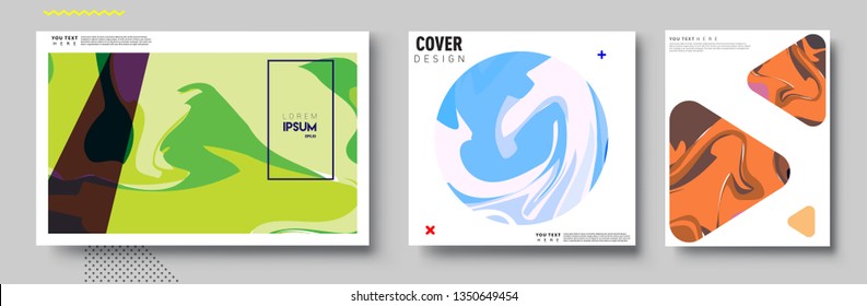 Modern abstract covers set. Cool gradient shapes composition, vector covers design.