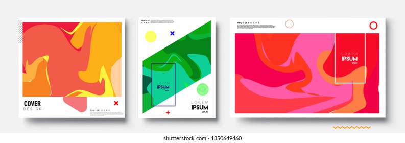 Modern abstract covers set. Cool gradient shapes composition, vector covers design.