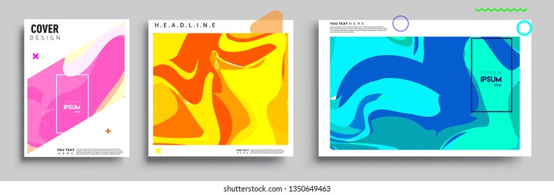 Modern abstract covers set. Cool gradient shapes composition, vector covers design.