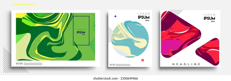 Modern abstract covers set. Cool gradient shapes composition, vector covers design.