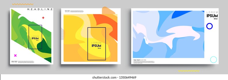 Modern abstract covers set. Cool gradient shapes composition, vector covers design.