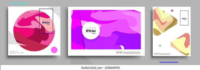 Modern abstract covers set. Cool gradient shapes composition, vector covers design.