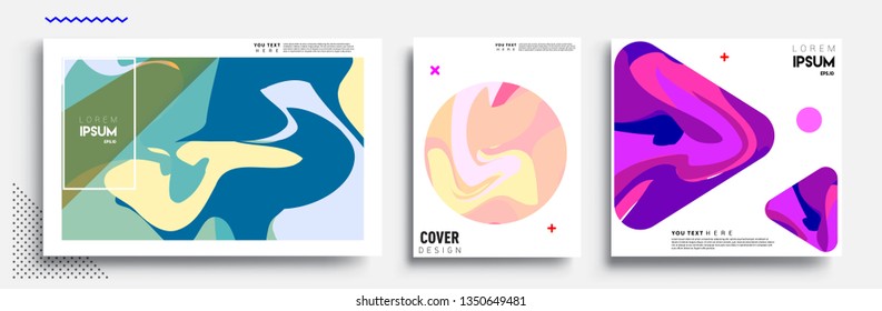 Modern abstract covers set. Cool gradient shapes composition, vector covers design.