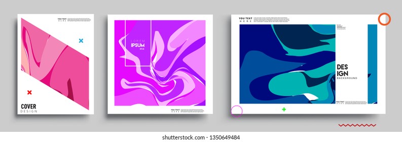 Modern abstract covers set. Cool gradient shapes composition, vector covers design.