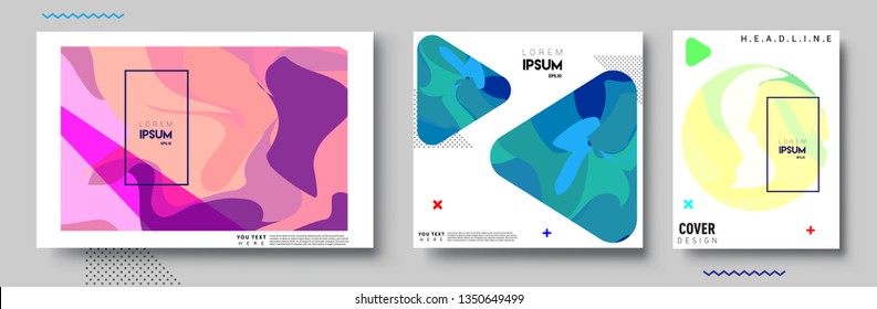 Modern abstract covers set. Cool gradient shapes composition, vector covers design.