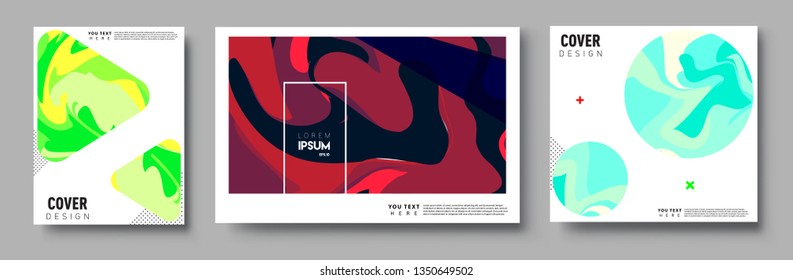 Modern abstract covers set. Cool gradient shapes composition, vector covers design.