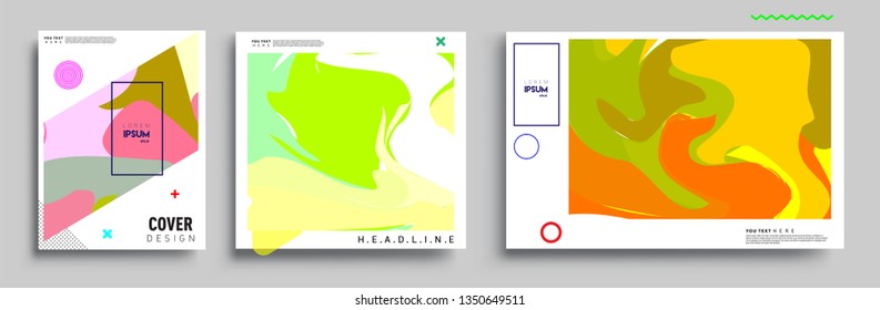 Modern abstract covers set. Cool gradient shapes composition, vector covers design.