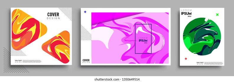 Modern abstract covers set. Cool gradient shapes composition, vector covers design.