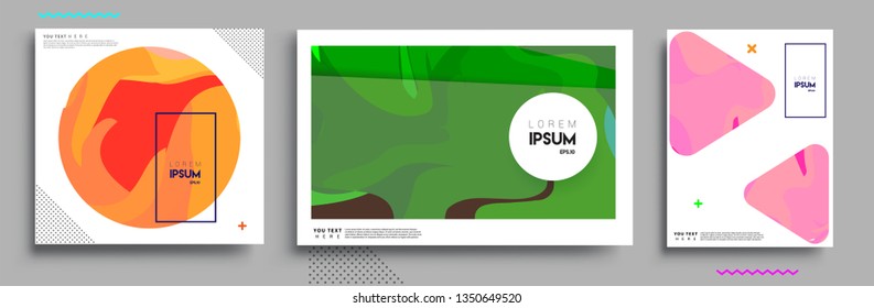 Modern abstract covers set. Cool gradient shapes composition, vector covers design.