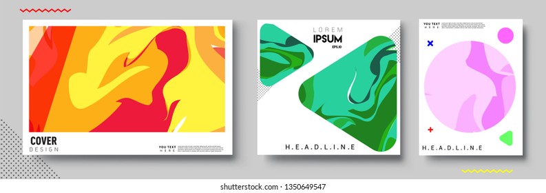 Modern abstract covers set. Cool gradient shapes composition, vector covers design.