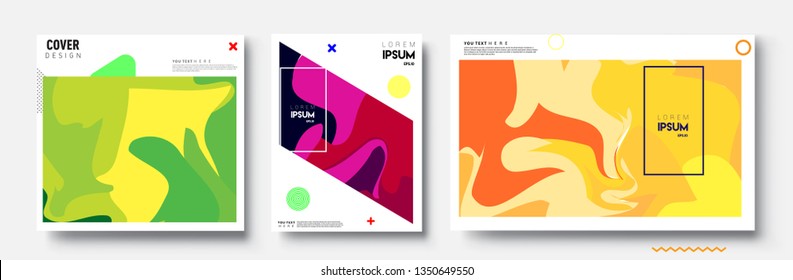 Modern abstract covers set. Cool gradient shapes composition, vector covers design.