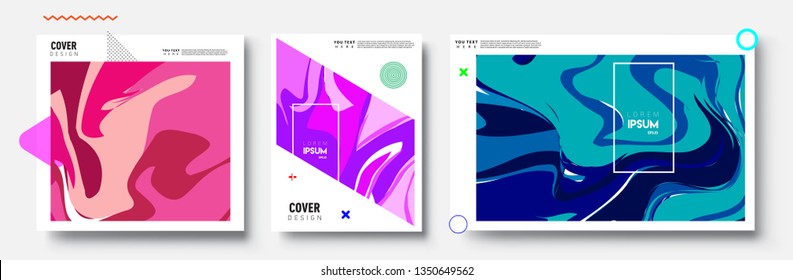Modern abstract covers set. Cool gradient shapes composition, vector covers design.