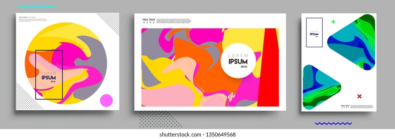 Modern abstract covers set. Cool gradient shapes composition, vector covers design.