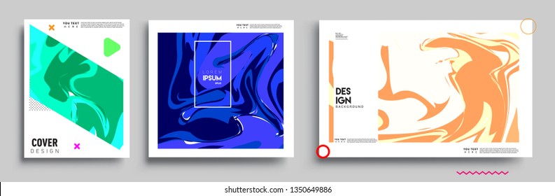 Modern abstract covers set. Cool gradient shapes composition, shapes, geometric elements. Applicable for placards, brochures, posters, covers and banners.