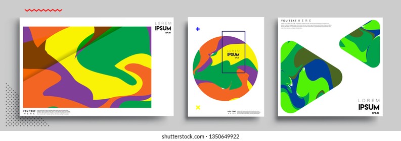 Modern abstract covers set. Cool gradient shapes composition, shapes, geometric elements. Applicable for placards, brochures, posters, covers and banners.