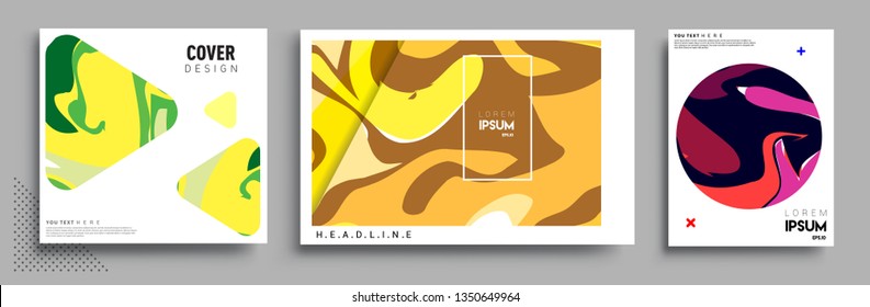 Modern abstract covers set. Cool gradient shapes composition, shapes, geometric elements. Applicable for placards, brochures, posters, covers and banners.