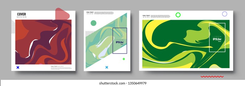 Modern abstract covers set. Cool gradient shapes composition, shapes, geometric elements. Applicable for placards, brochures, posters, covers and banners.