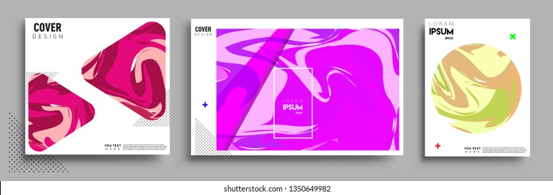 Modern abstract covers set. Cool gradient shapes composition, shapes, geometric elements. Applicable for placards, brochures, posters, covers and banners.