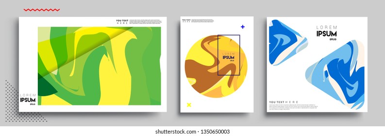 Modern abstract covers set. Cool gradient shapes composition, shapes, geometric elements. Applicable for placards, brochures, posters, covers and banners.