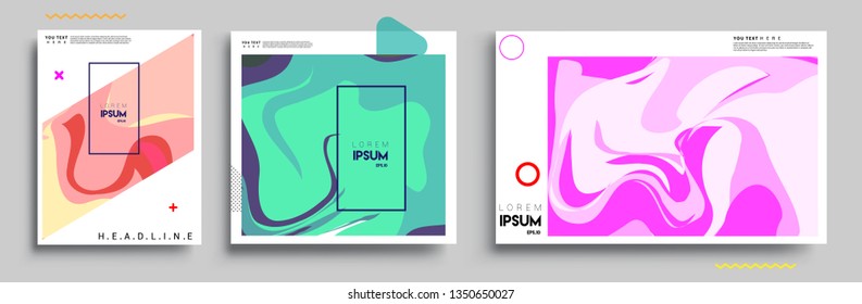 Modern abstract covers set. Cool gradient shapes composition, shapes, geometric elements. Applicable for placards, brochures, posters, covers and banners.
