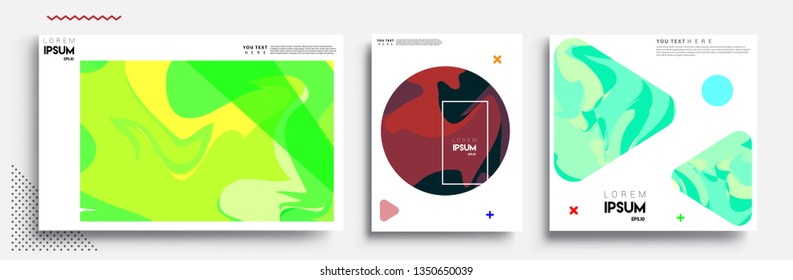 Modern abstract covers set. Cool gradient shapes composition, shapes, geometric elements. Applicable for placards, brochures, posters, covers and banners.