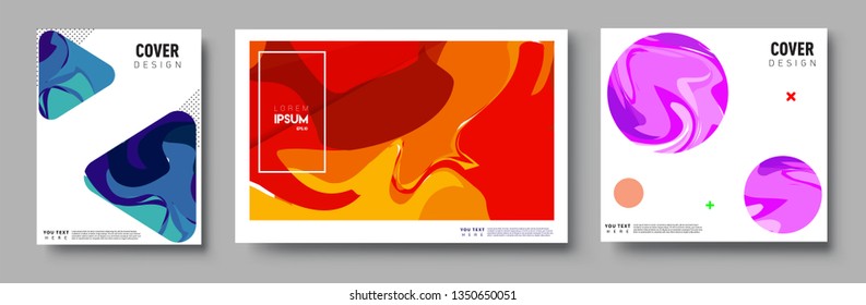 Modern abstract covers set. Cool gradient shapes composition, shapes, geometric elements. Applicable for placards, brochures, posters, covers and banners.
