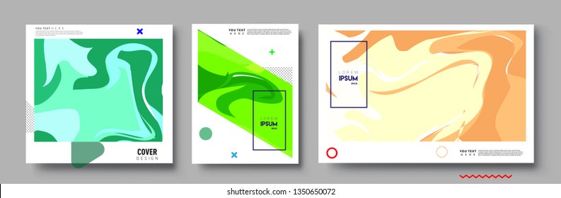 Modern abstract covers set. Cool gradient shapes composition, shapes, geometric elements. Applicable for placards, brochures, posters, covers and banners.
