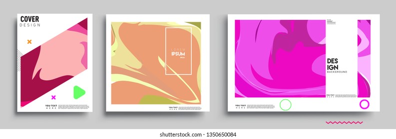 Modern abstract covers set. Cool gradient shapes composition, shapes, geometric elements. Applicable for placards, brochures, posters, covers and banners.