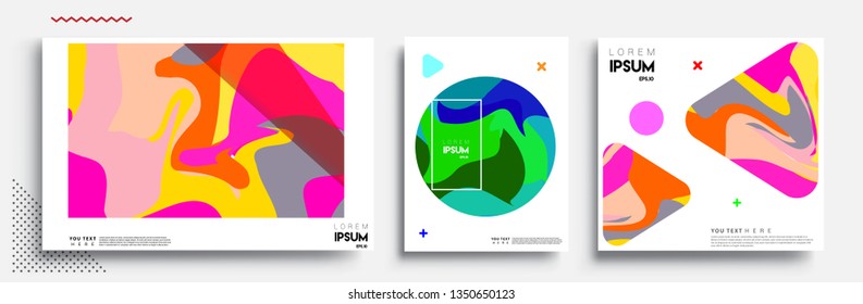 Modern abstract covers set. Cool gradient shapes composition, shapes, geometric elements. Applicable for placards, brochures, posters, covers and banners.