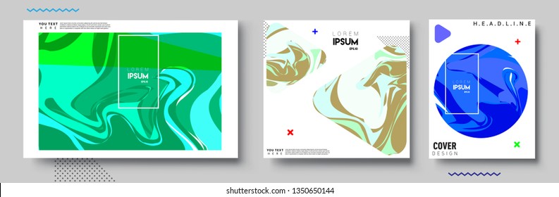 Modern abstract covers set. Cool gradient shapes composition, shapes, geometric elements. Applicable for placards, brochures, posters, covers and banners.