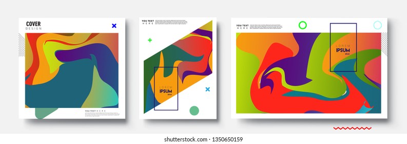 Modern abstract covers set. Cool gradient shapes composition, shapes, geometric elements. Applicable for placards, brochures, posters, covers and banners.