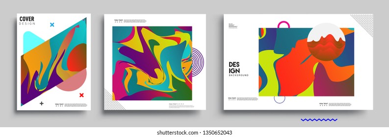 Modern abstract covers set. Cool gradient shapes composition, vector covers design.