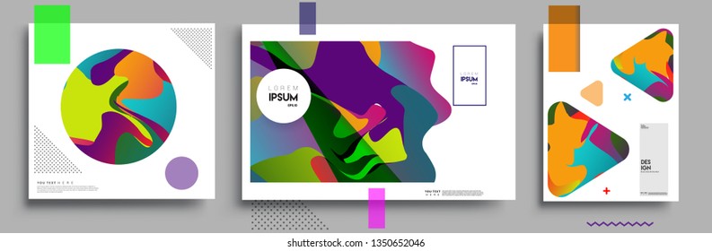 Modern abstract covers set. Cool gradient shapes composition, vector covers design.