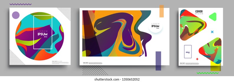 Modern abstract covers set. Cool gradient shapes composition, vector covers design.