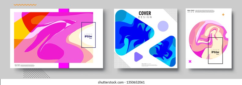 Modern abstract covers set. Cool gradient shapes composition, vector covers design.