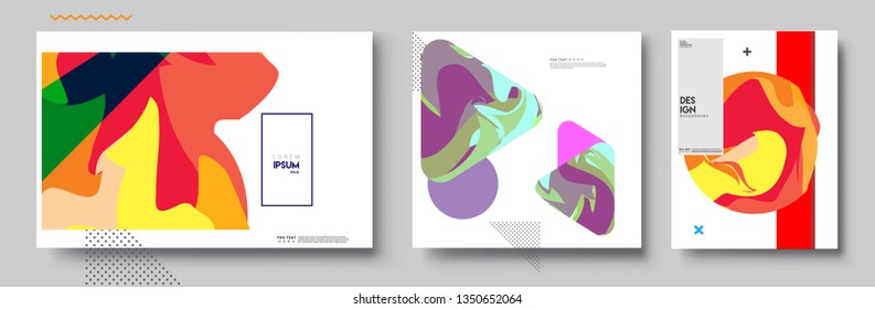 Modern abstract covers set. Cool gradient shapes composition, vector covers design.
