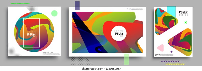 Modern abstract covers set. Cool gradient shapes composition, vector covers design.